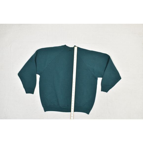 Vintage Fruit of the Loom Christmas Sweatshirt Plus Size XL Green W/ Stain - Picture 6 of 8